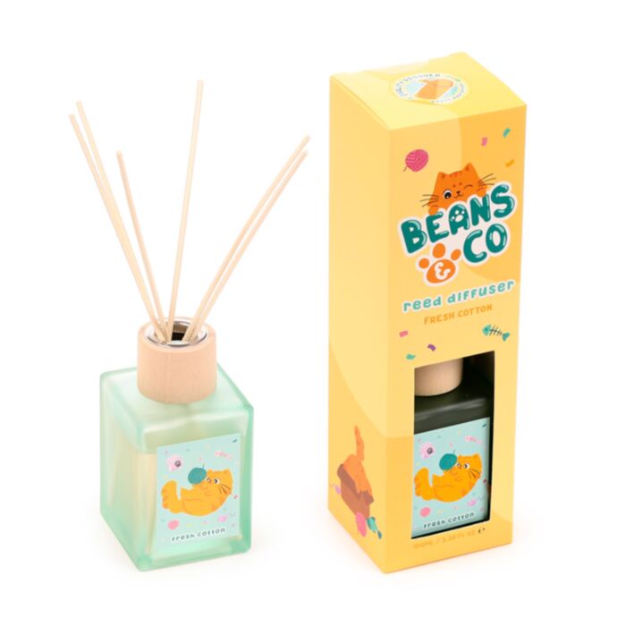 Beans & Co. Katzen Frische Baumwolle Duftöl-Diffusor mit Stäbchen 100ml