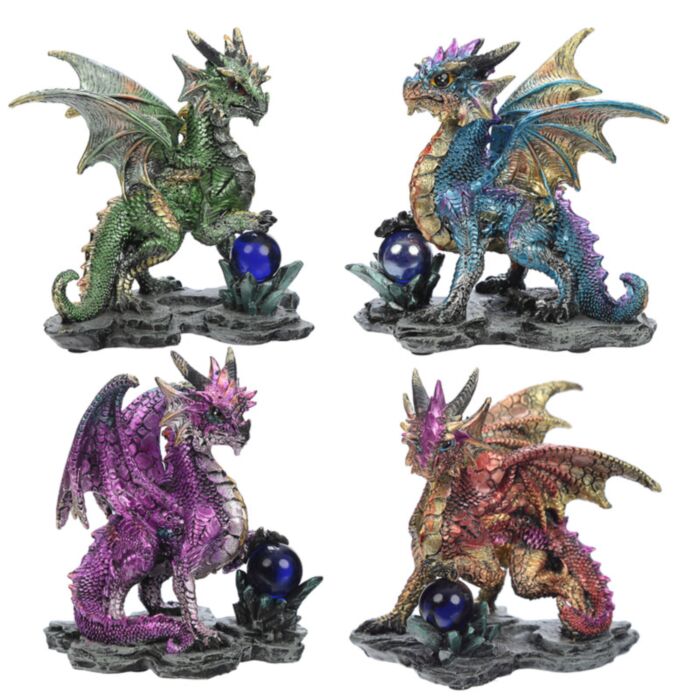 Enchanted Nightmare Wahrsager-Drache mit Kristallkugel