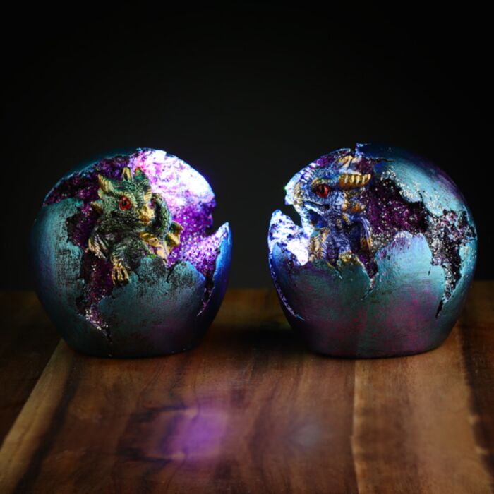 Babydrache Geode-Drachenei LED-Dekoration