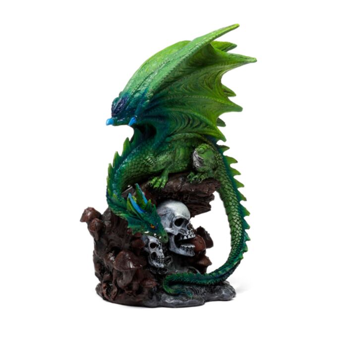 Enchanted Nightmare Wald-Spirit Smaragdgrüner Drache mit Totenköpfen