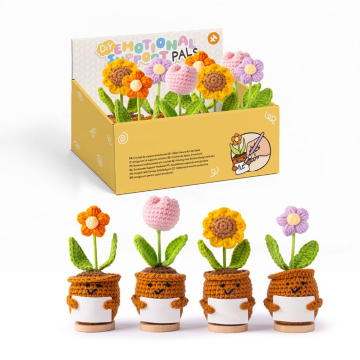 Häkel-Freund für die Seele Blumen im Topf Leere Grußkarte