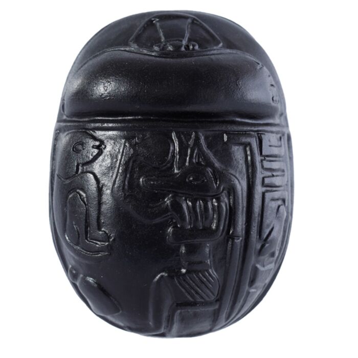 Ägypten Skarabäus Schwarz mit Hieroglyphen