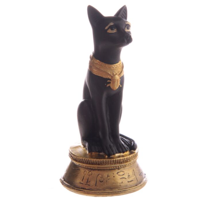 Ägypten Bastet mit Skarabäus-Halskette Schwar-Gold