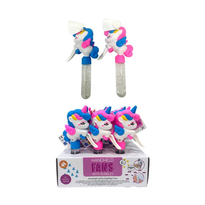 Unicorn Magic Einhorn Handbetriebener Handventilator mit Blasen