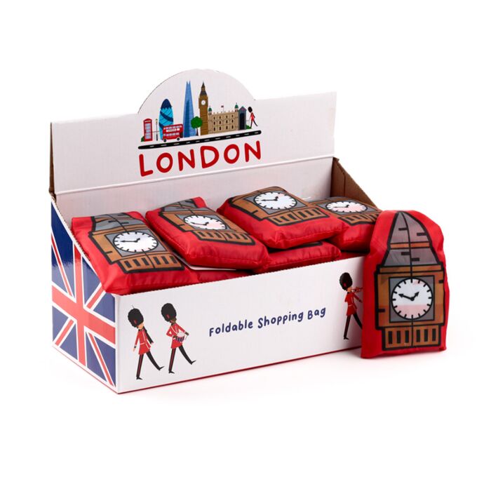 Faltbare Einkaufstasche- London Icons Big Ben britische Flagge