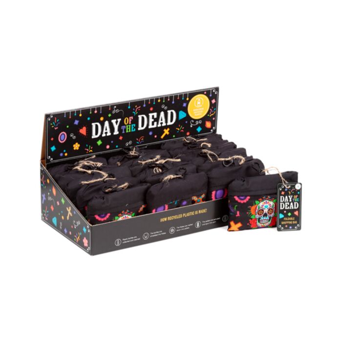 RPET Faltbare wiederverwendbare Einkaufstasche Day of the Dead Tag der Toten
