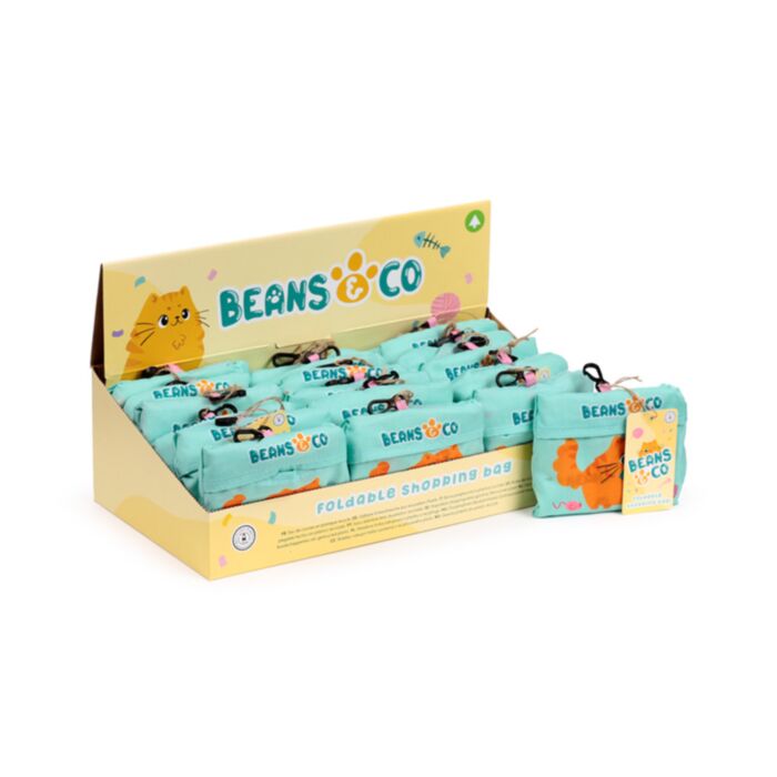 RPET Faltbare wiederverwendbare Einkaufstasche Beans & Co Cats Katzen