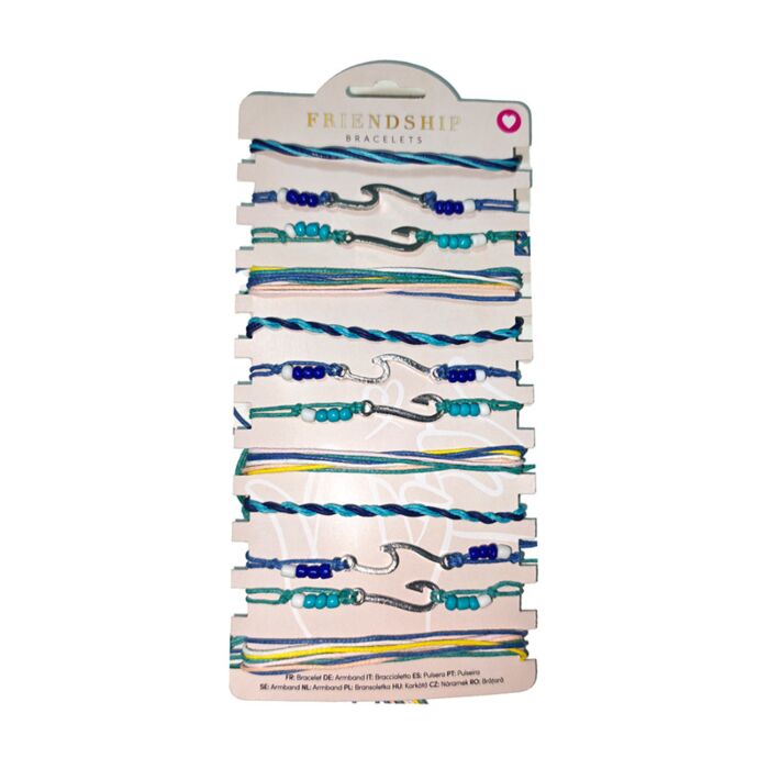 Eingewobene Blaue Wellen Freundschaftsarmbänder 