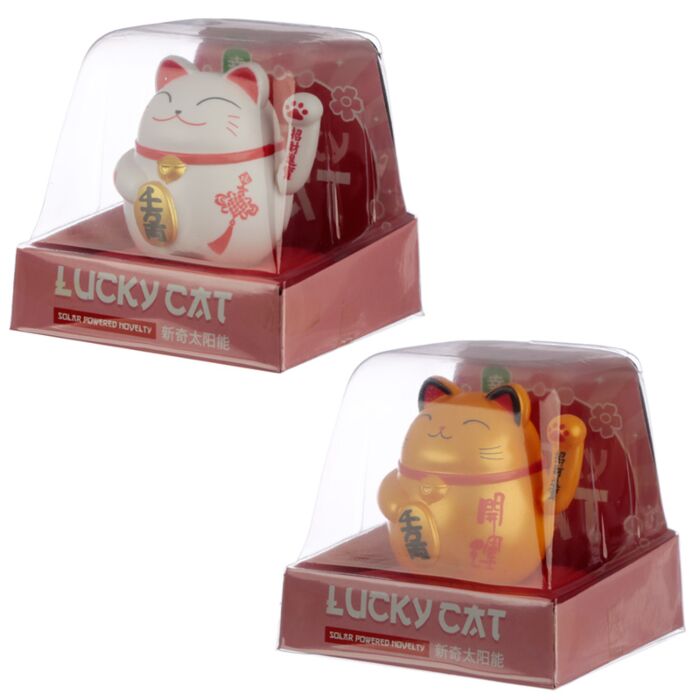 Maneki Neko Lucky Cat Winkende Glückskatze Solar Pal Wackelfigur