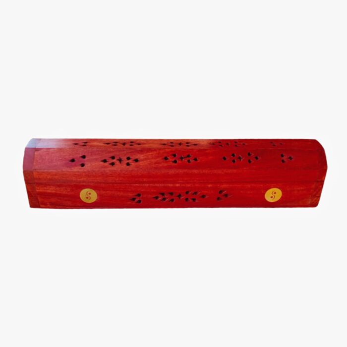 Mangoholz-Räucherbrenner-Box Yin & Yang Inlays