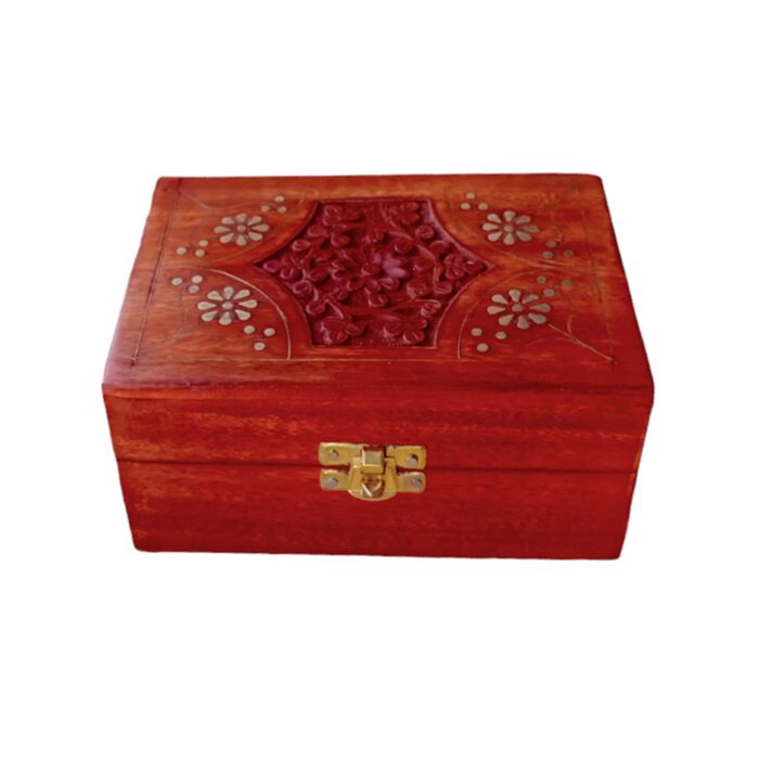 Mangoholz-Dose 12 Fläschchen Ätherisches Öl Design 2