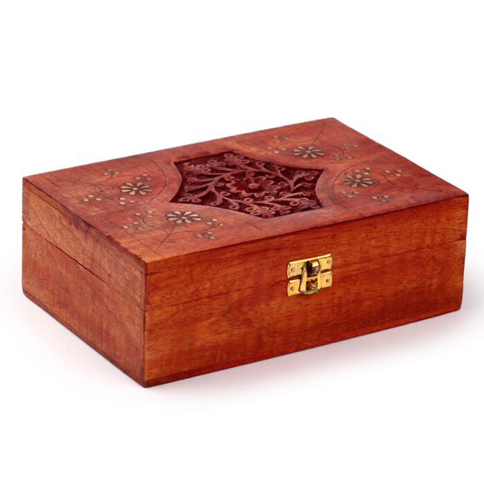 Mangoholz Behälter für ätherisches Öl Design 2 (für 24 Fläschchen)