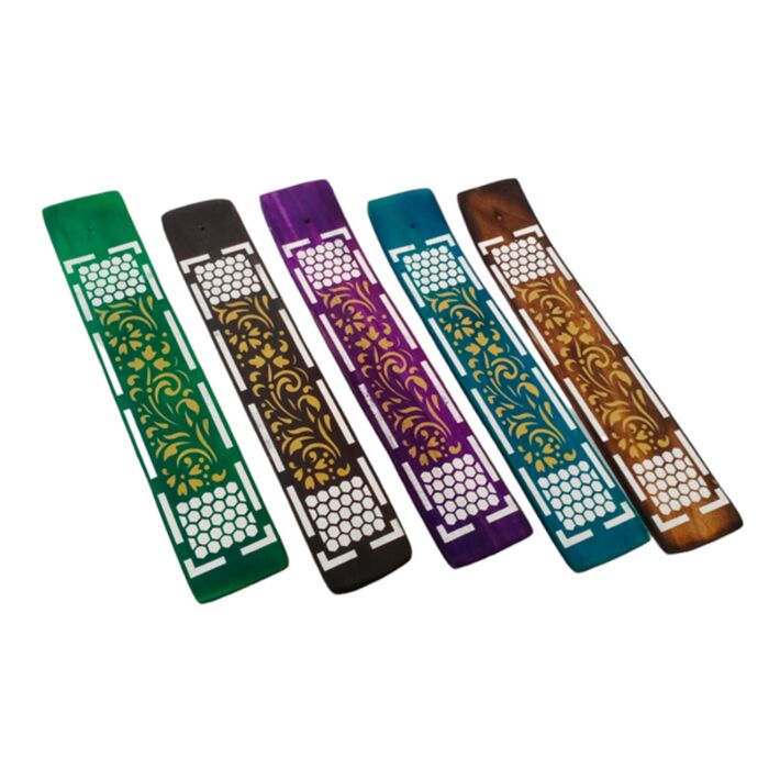 Mangoholz Räucherstäbchenhalter mit Bienenwabenmuster