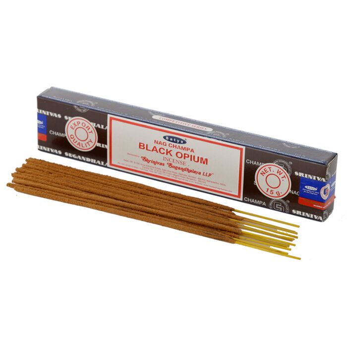 01347 Satya Schwarzes Opium Nag Champa Räucherstäbchen