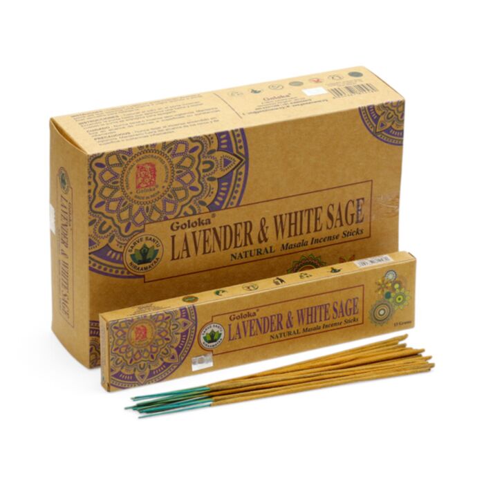 Goloka Organika Lavendel & Weißer Salbei Räucherstäbchen