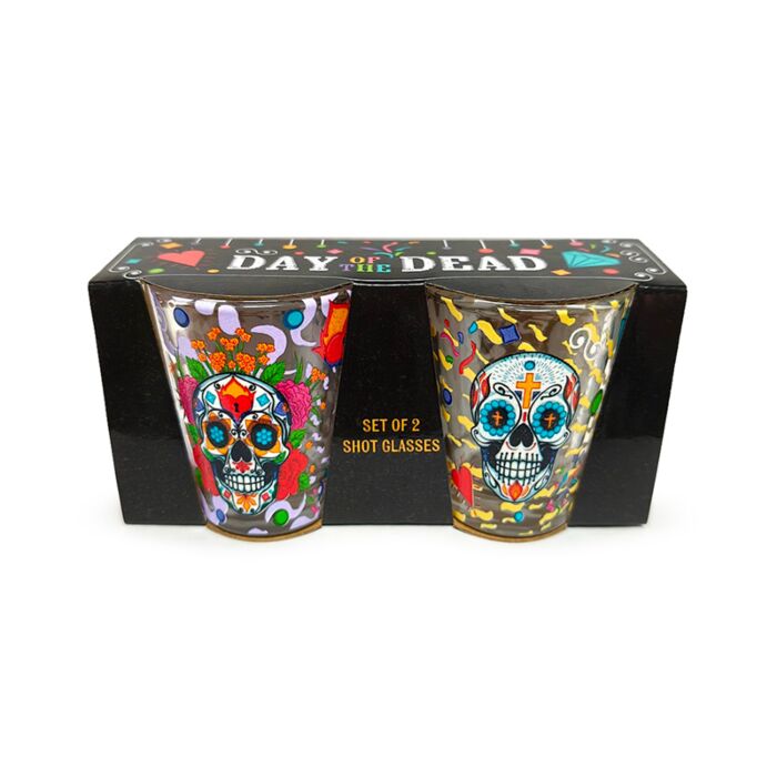 Day of the Dead Tag der Toten Schnapsgläser 2er-Set (50ml)