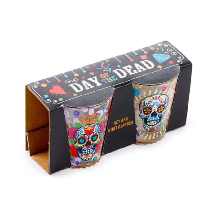 Day of the Dead Tag der Toten Schnapsgläser 2er-Set (50ml)