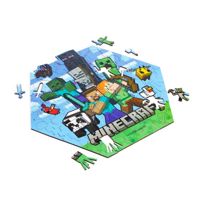 Minecraft Creeper-förmiges Holzpuzzle 130 Teile 