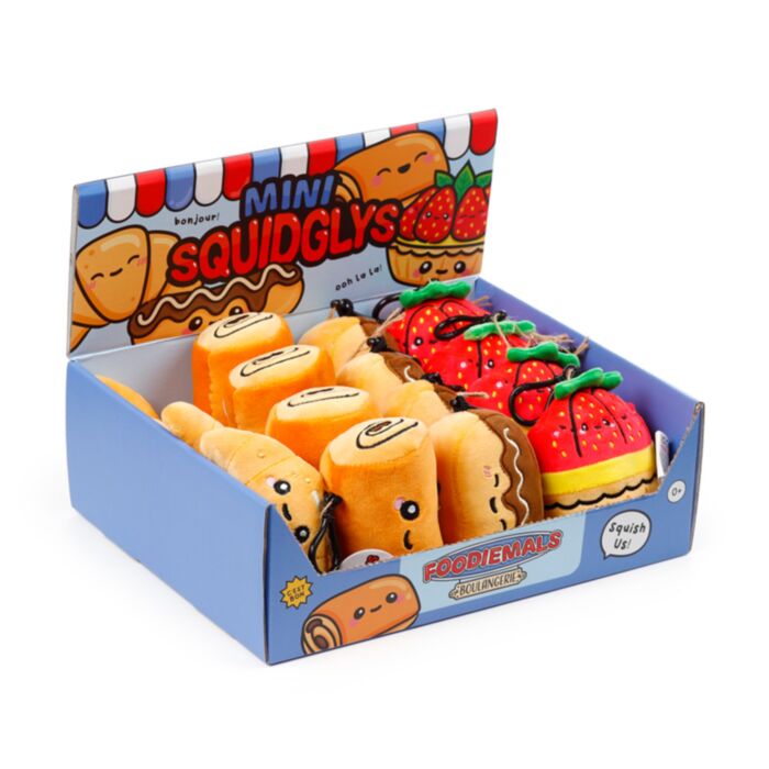 Squidglys Foodiemals Boulangerie Bäckerei Plüsch Mini-Schlüsselanhänger