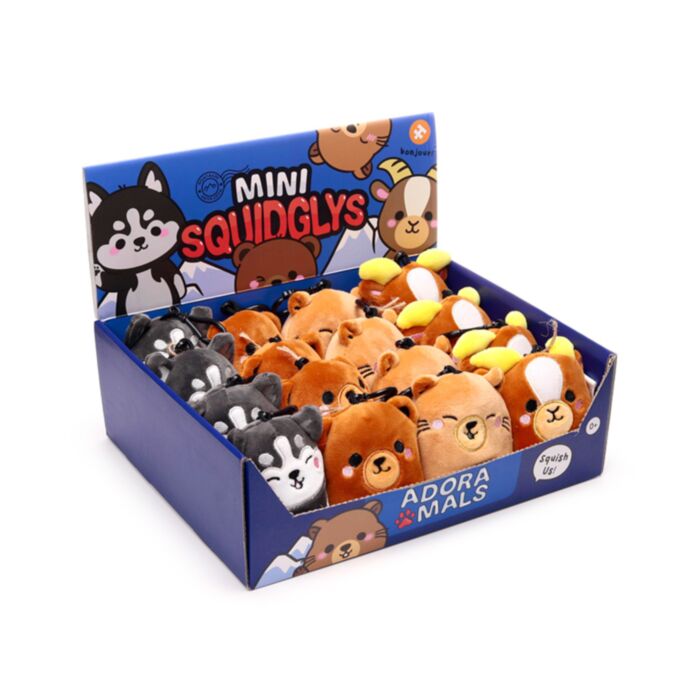 Squidglys Adoramals Gebirgstiere Plüsch Mini-Schlüsselanhänger