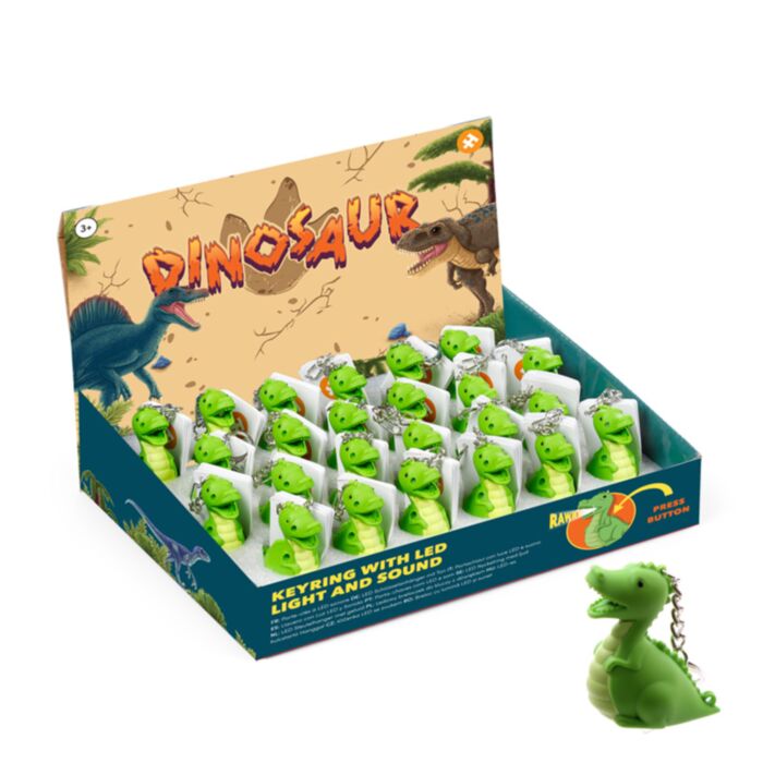 Brüllender Dinosaurier LED-Schlüsselanhänger mit Ton 