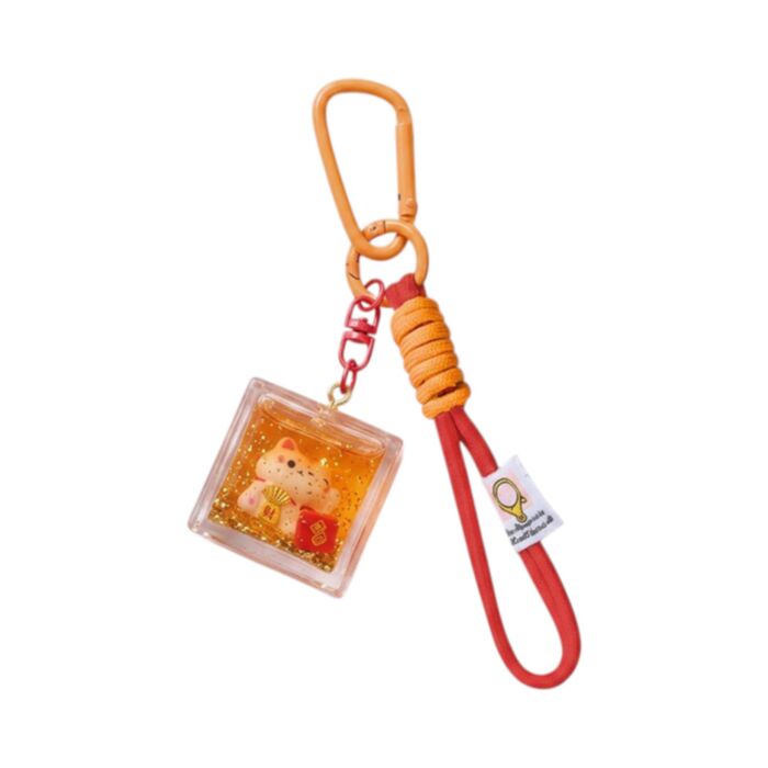 QuirKeys Maneki Neko Lucky Cat Katze Liquid-Effekt Taschen- und Schlüsselanhänger