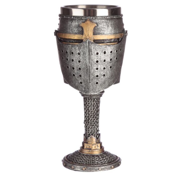 Mitteralter Helm & Kettenpanzer Dekorativer Kelch