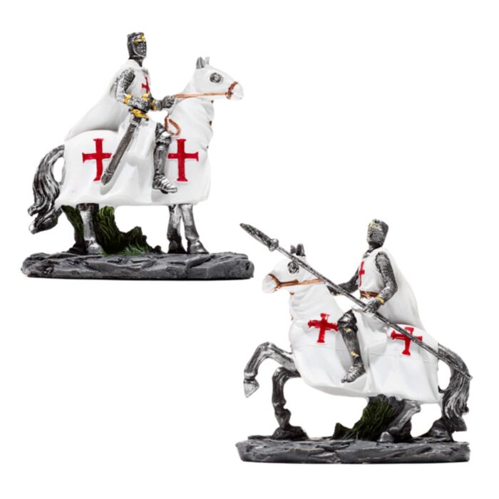 Mittelalter Kreuzritter Ritter zu Pferd Beschützer Statue