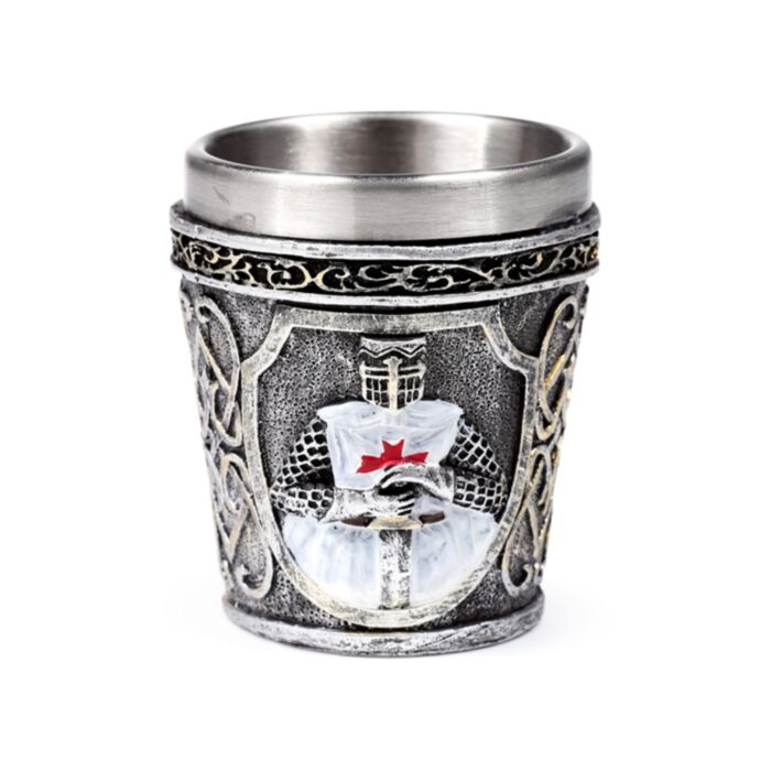 Weißer Ritter Dekoratives Schnapsglas 