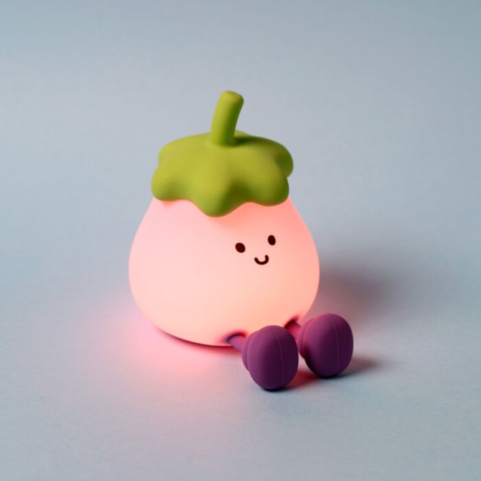 Foodiemals Egg Plant Aubergine LED-Lampe Nachtlicht & Handy-Halter