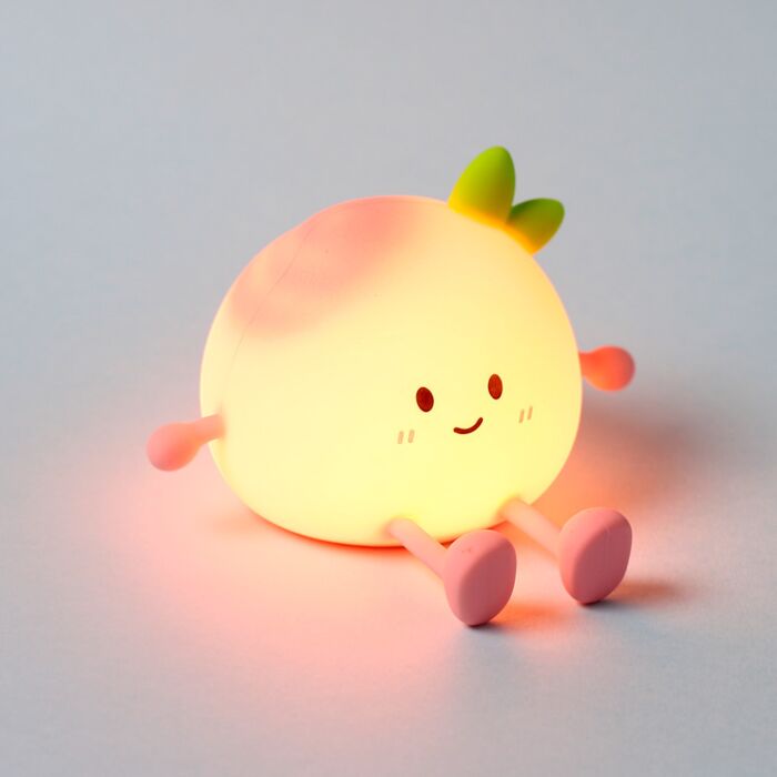 Foodiemals Peach Pfirsich LED-Lampe Nachtlicht & Handy-Halter
