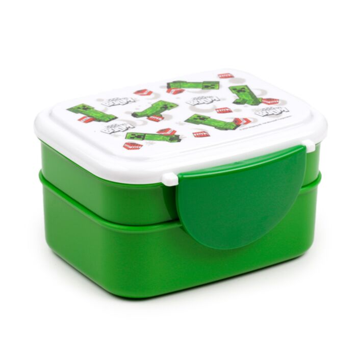 Minecraft Creeper & TNT Stapelbare Bento-Lunchbox mit Besteck & Clipverschluss 
