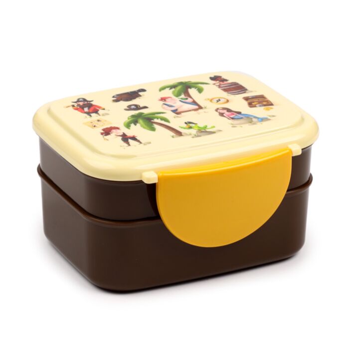 Jolly Rogers Piraten Stapelbare Bento-Lunchbox mit Besteck & Clipverschluss