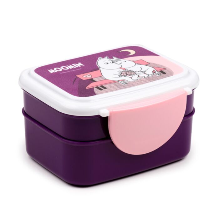 Moomin Mumin Stapelbare Bento-Lunchbox mit Besteck & Clipverschluss