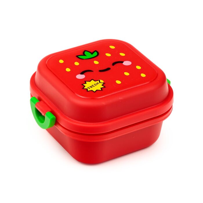 Foodiemals Elidi the Strawberry Erdbeere Lunchbox mit Clipverschluss