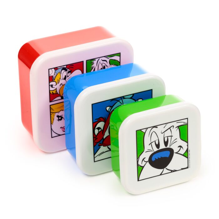Asterix, Obelix, Idefix (Dogmatix) 2025 Lunchboxen Brotdosen 3er-Set M/L/XL 