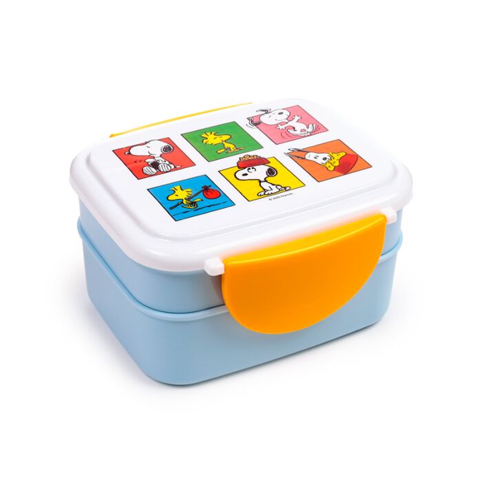 Peanuts Snoopy & Woodstock Bento-Lunchbox mit Besteck & Clipverschluss
