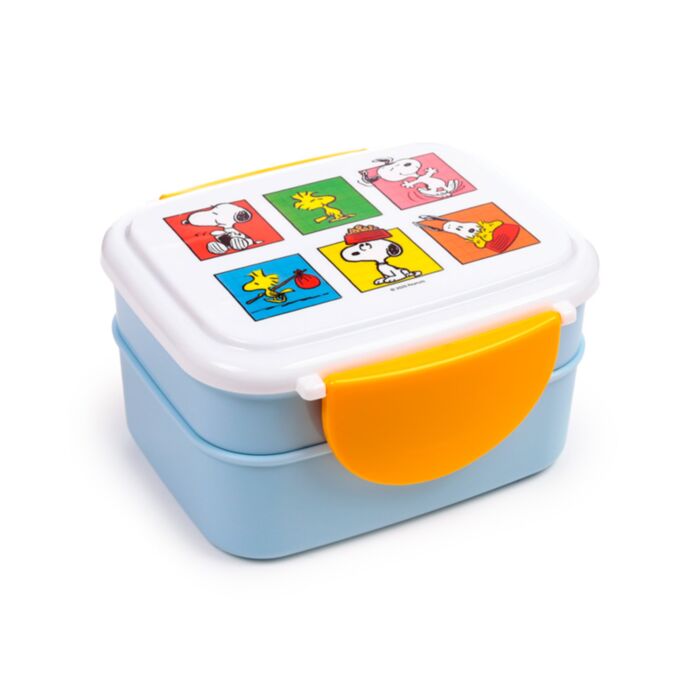 Peanuts Snoopy & Woodstock Bento-Lunchbox mit Besteck & Clipverschluss