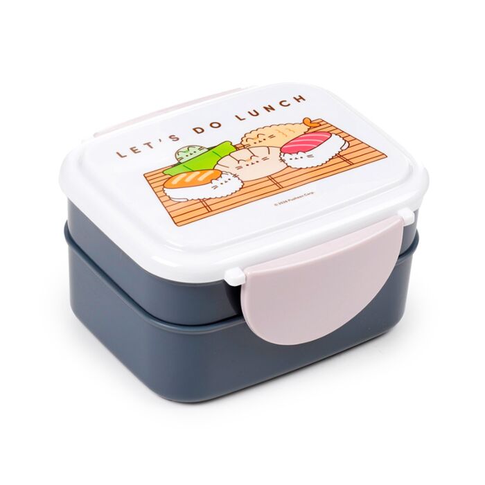 Pusheen the Cat Katze Sushi-Club Stapelbare Bento-Lunchbox mit Besteck & Clipverschluss