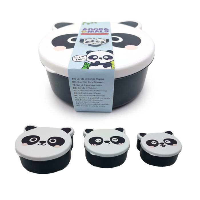 Adoramals Pandaform Lunchboxen Brotdosen 3er-Set