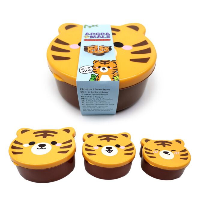 Adoramals Tigerform Lunchboxen Brotdosen 3er-Set