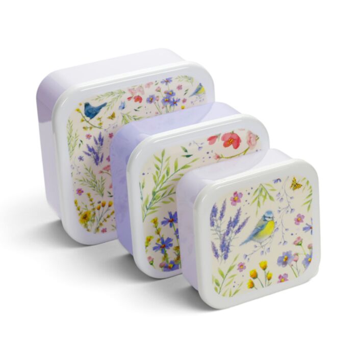  Jan Pashley Wings & Wildflowers Vögel & Wildblumen Lunchboxen Brotdosen 3er-Set S/M/L