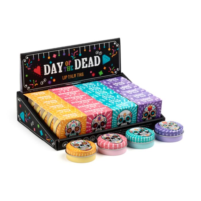 Day of the Dead Tag der Toten Lippenbalsam in Metalldose