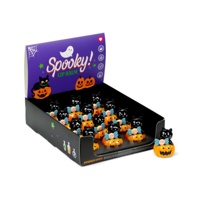 Spooky Kürbis mit Katze Lippenbalsam im Figurativen Behälter
