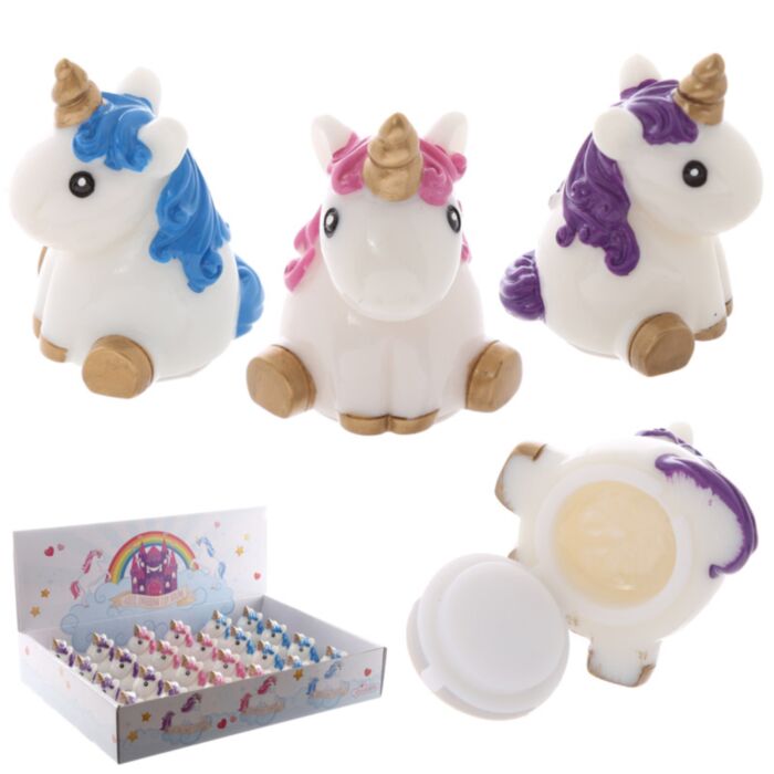 Enchanted Rainbows Unicorn Einhorn Lippenbalsam im Einhorn-Behälter