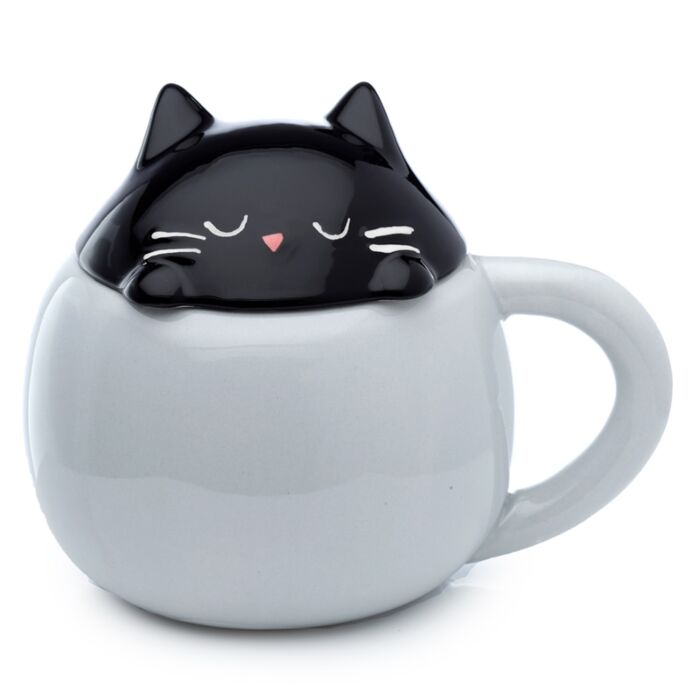 Feline Fine Katze Tasse mit Tier-Deckel