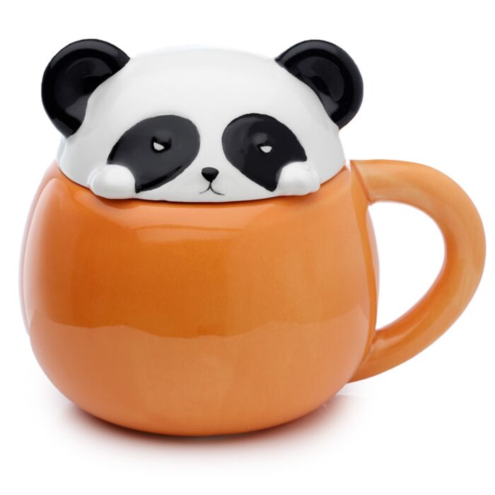 Adoramals Panda Becher mit Tier-Deckel