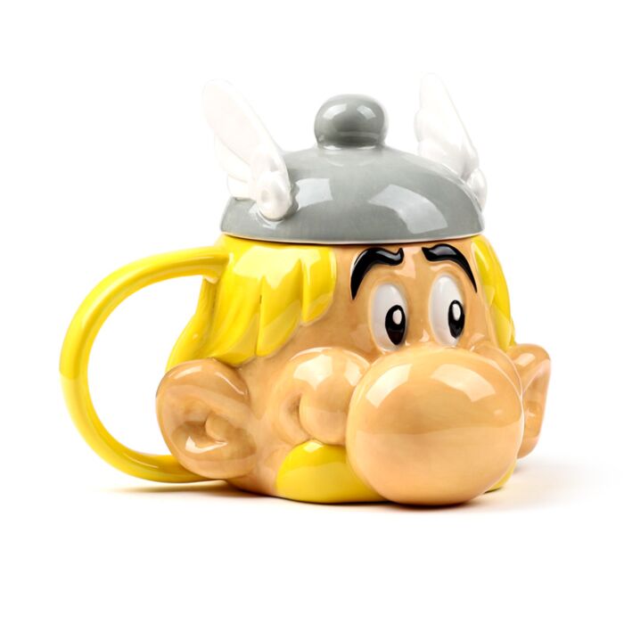 Asterix Keramikbecher mit Deckel - Asterix-Kopf 