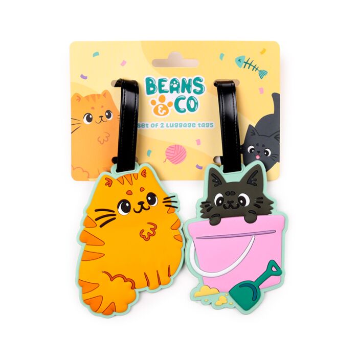 Beans & Co. Katzen PVC-Kofferanhänger 2er-Set