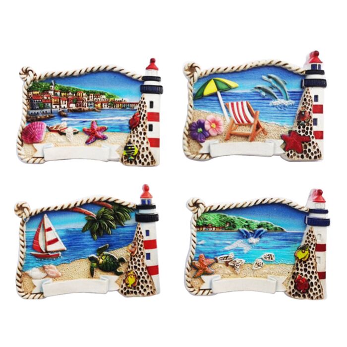 An der Küste Souvenir 3D-Magnet Leuchtturm am Strand